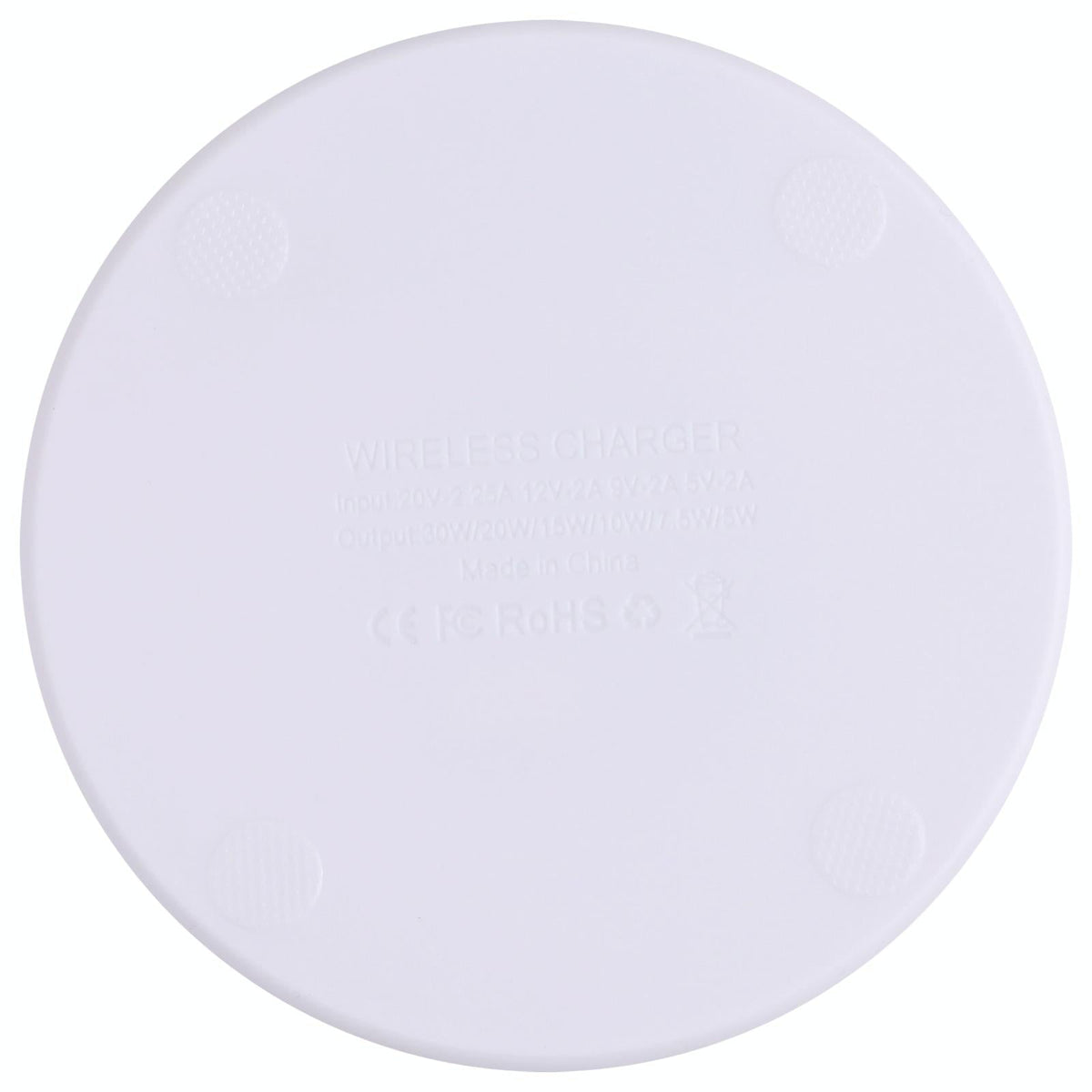 10W Plaid Pattern Round Wireless Charger - Black