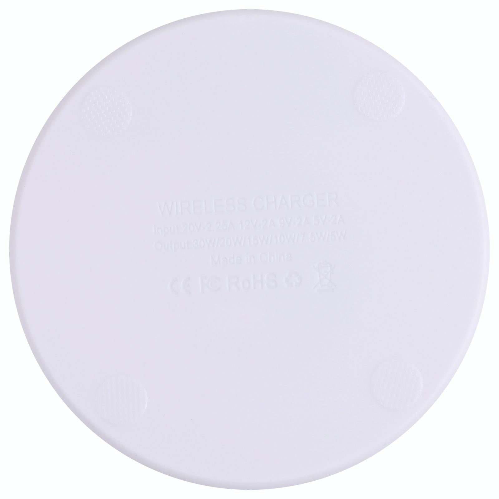 10W Plaid Pattern Round Wireless Charger - Black