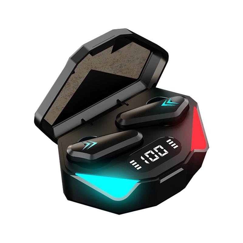 True Wireless Gaming Earbuds with Touch Control and Led Charging Case - Black