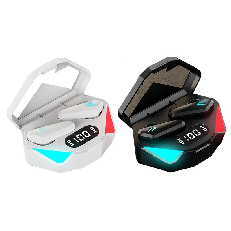 True Wireless Gaming Earbuds with Touch Control and Led Charging Case - Black