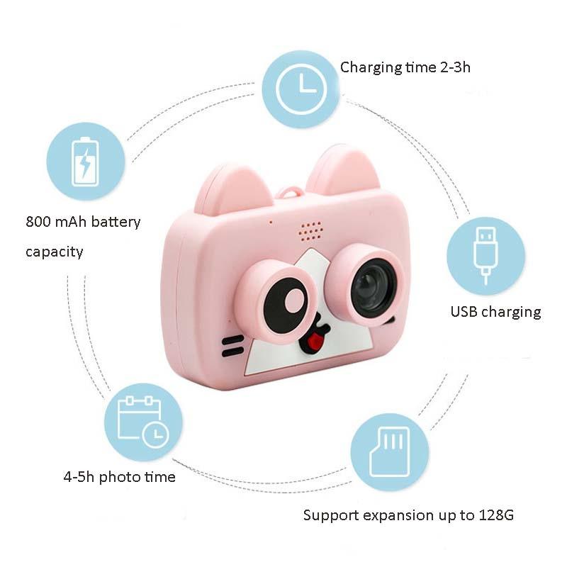 2.0 Hd Screen Wifi Children's Digital Camera with 12mp Cartoon Design and Fun Photography - 2 Screen Wifi Cartoon Design Fun Photography - Sky Blue