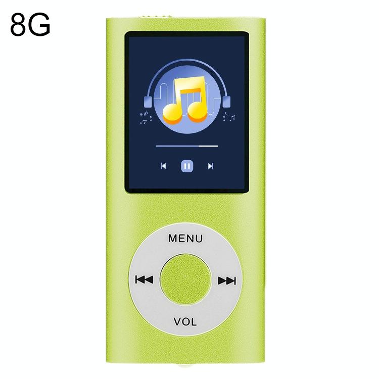 1.8 Inch Metal Mp4 Player + 16G Tf Card + Earphone + Cable - Green - With 8G Tf Card+Earphone+Cable