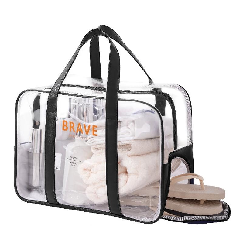 Waterproof Sports Tote For Toiletries &amp; Makeup - Black