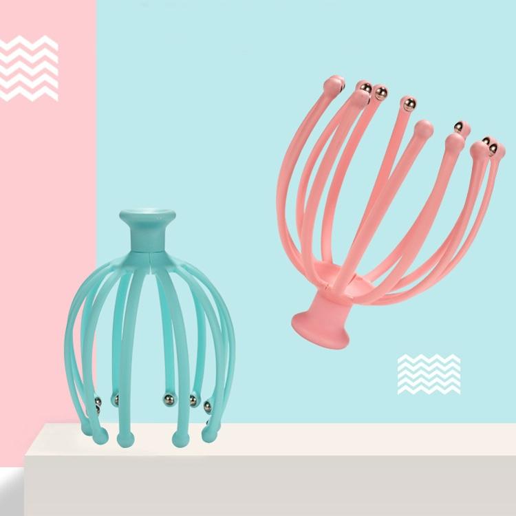 Rotating Octopus Head Massager Relaxing Ball Tool - Pink