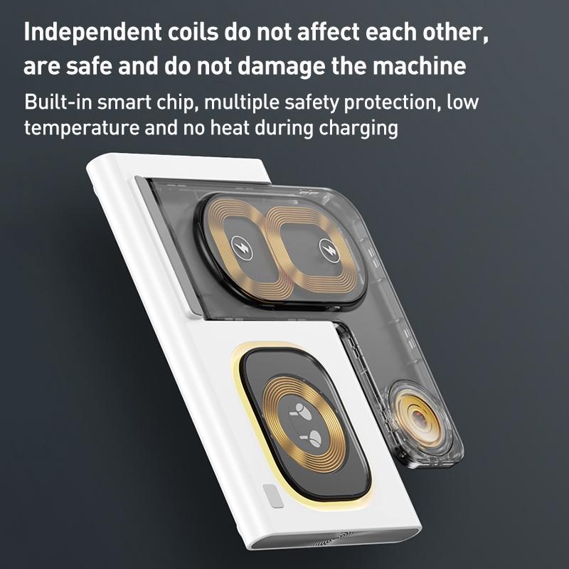 15W 3 In 1 Foldable Wireless Charger - White