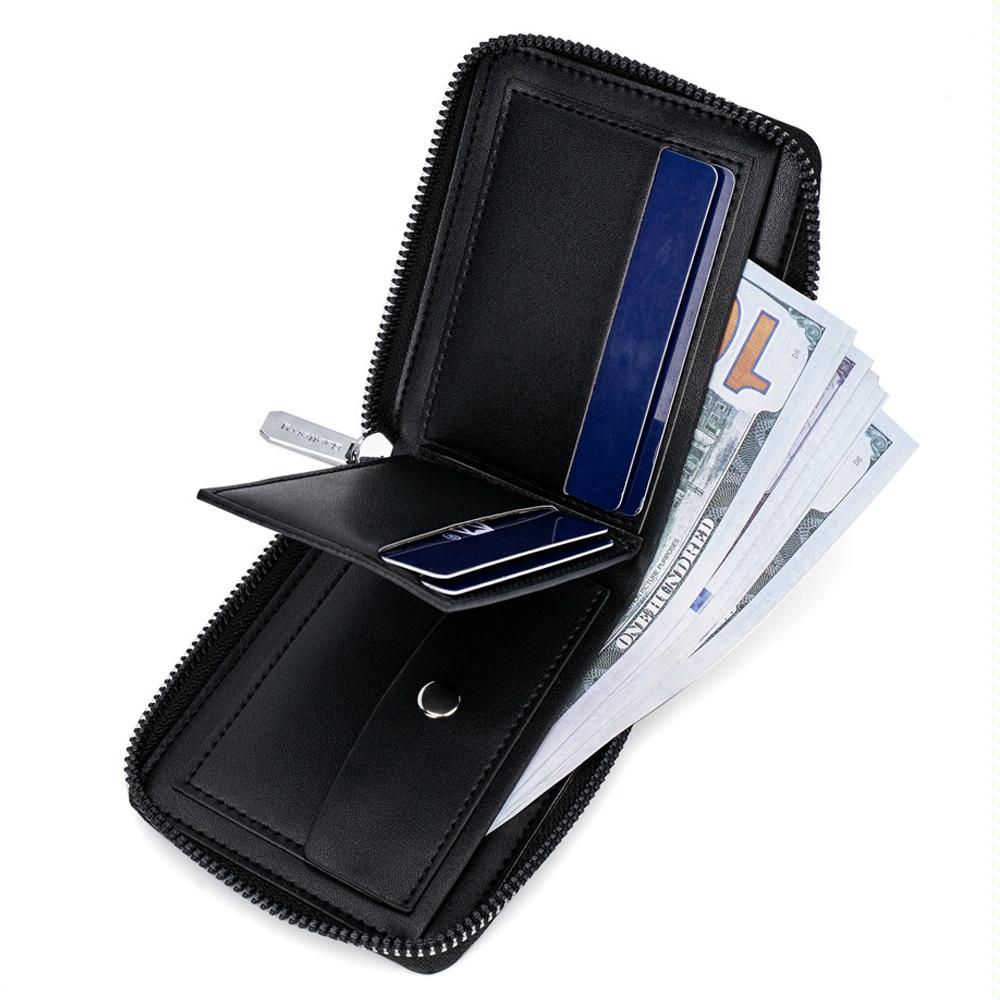 Secure Rfid Blocking Short Wallet - Anti-theft - Coffee