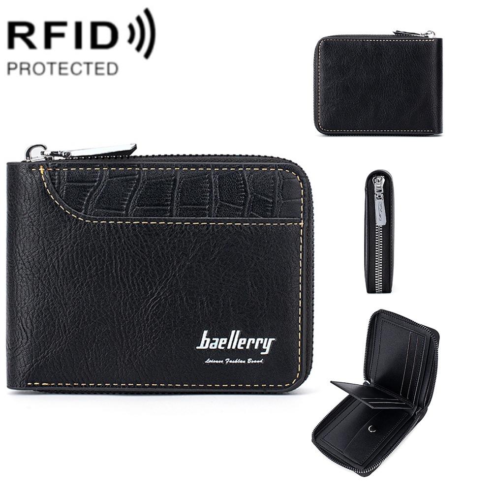 Secure Rfid Blocking Short Wallet - Anti-theft - Coffee