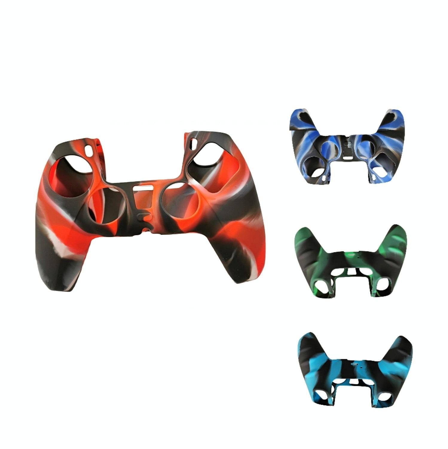 2-pack Non-slip Silicone Handle Covers for Ps5 Controllers - Black Red