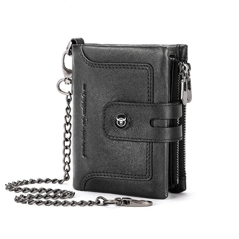 Rfid-protected Cowhide Wallet - Secure & Stylish - Coffee