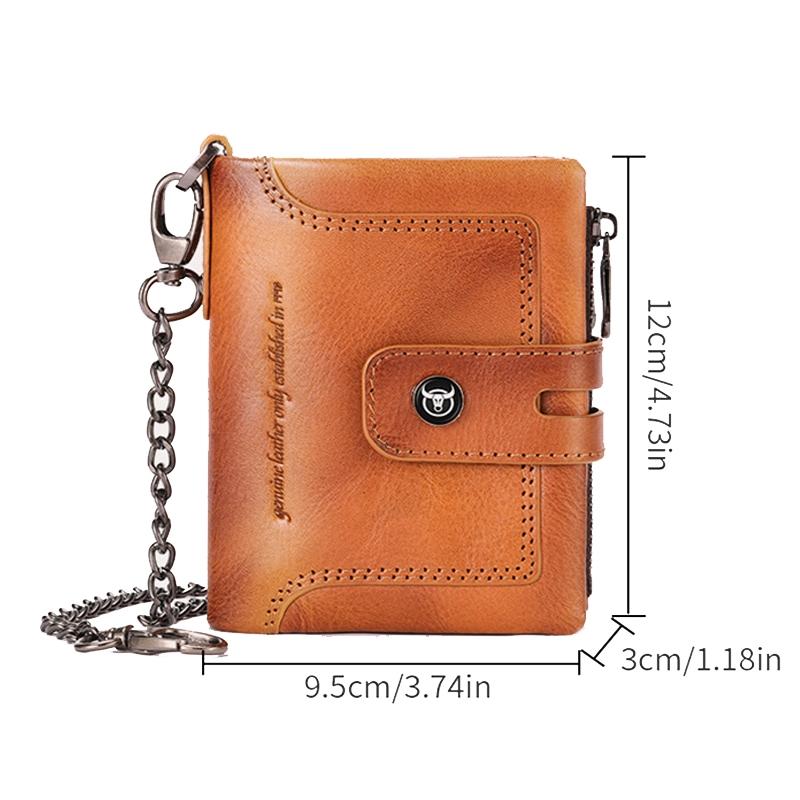 Rfid-protected Cowhide Wallet - Secure & Stylish - Coffee