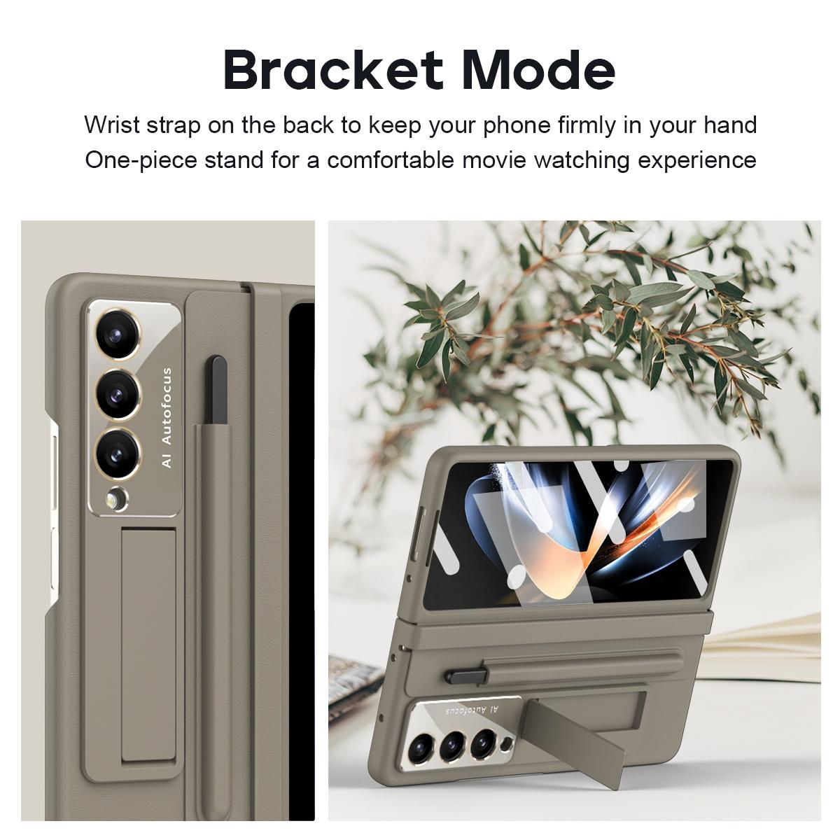 For Samsung Galaxy Z Fold4 5G Phone Case With Pen Slots - Full Coverage - Black