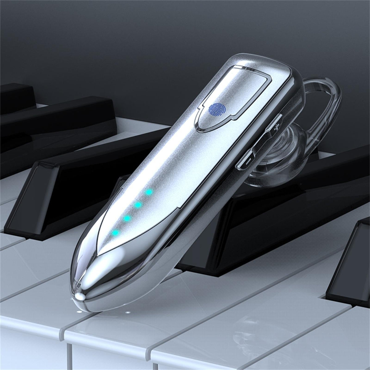 Business Style Bluetooth 5.0 Earphone with Touch Switch - Silver