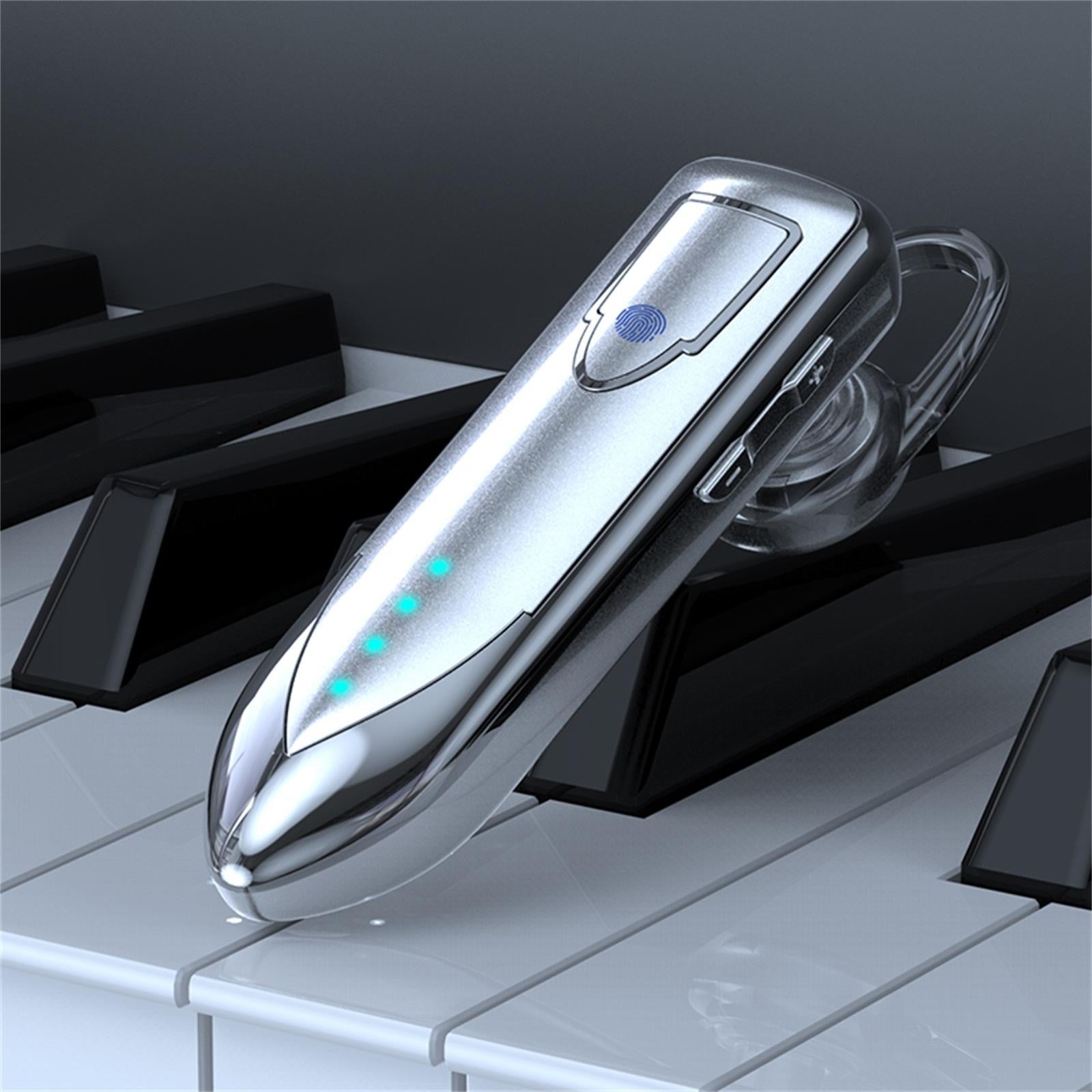 Business Style Bluetooth 5.0 Earphone with Touch Switch - Silver