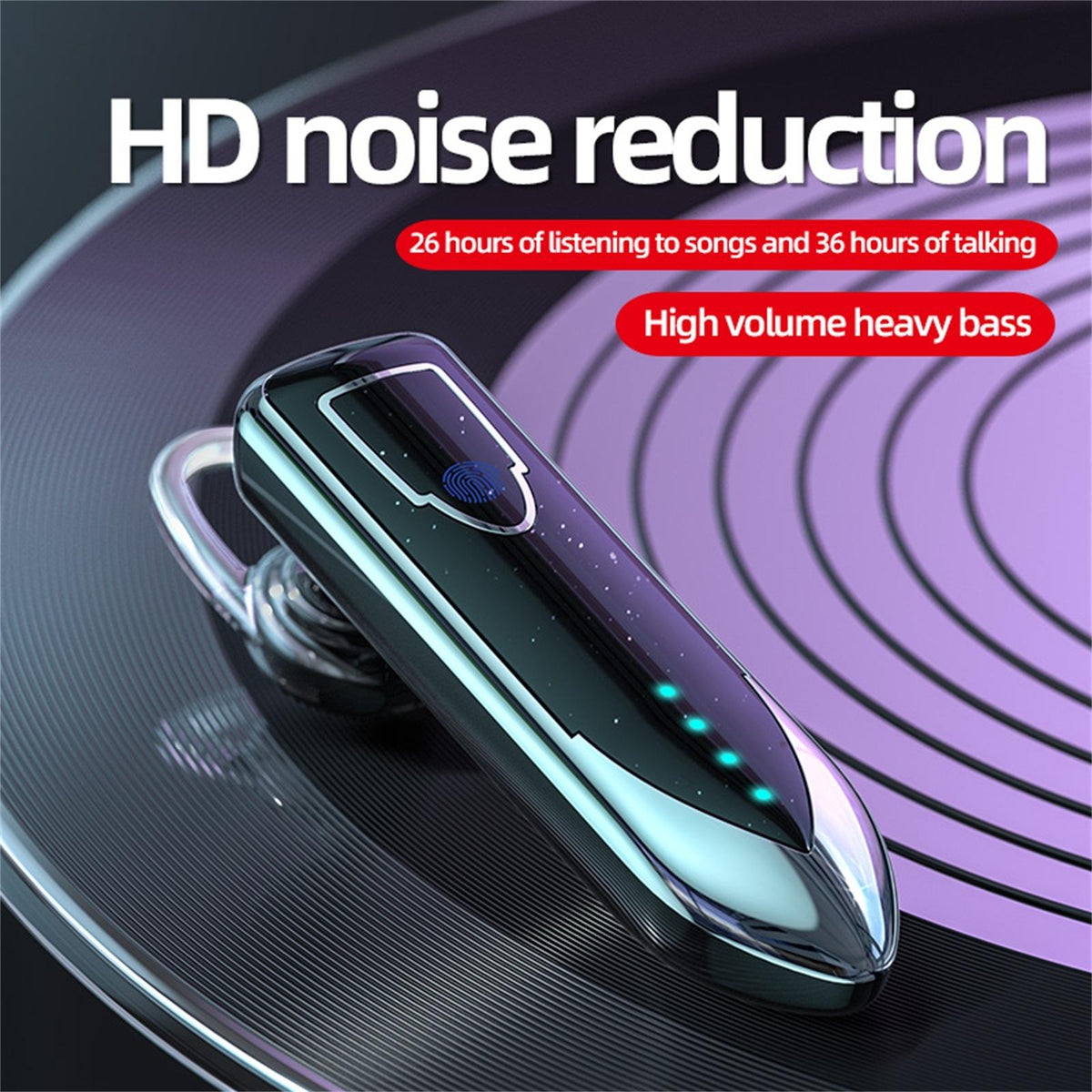 Business Style Bluetooth 5.0 Earphone with Touch Switch - Silver