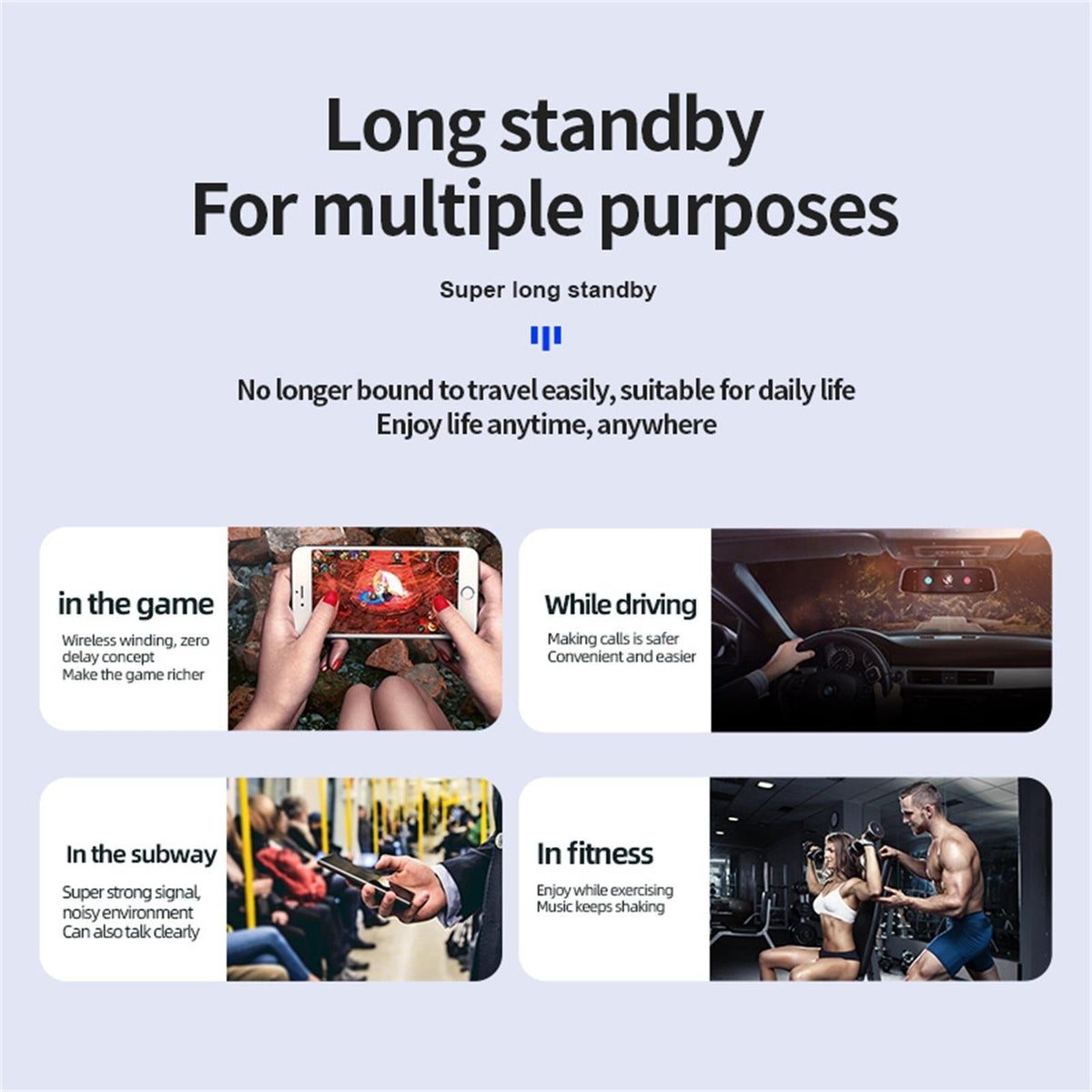 Business Style Bluetooth 5.0 Earphone with Touch Switch - Silver