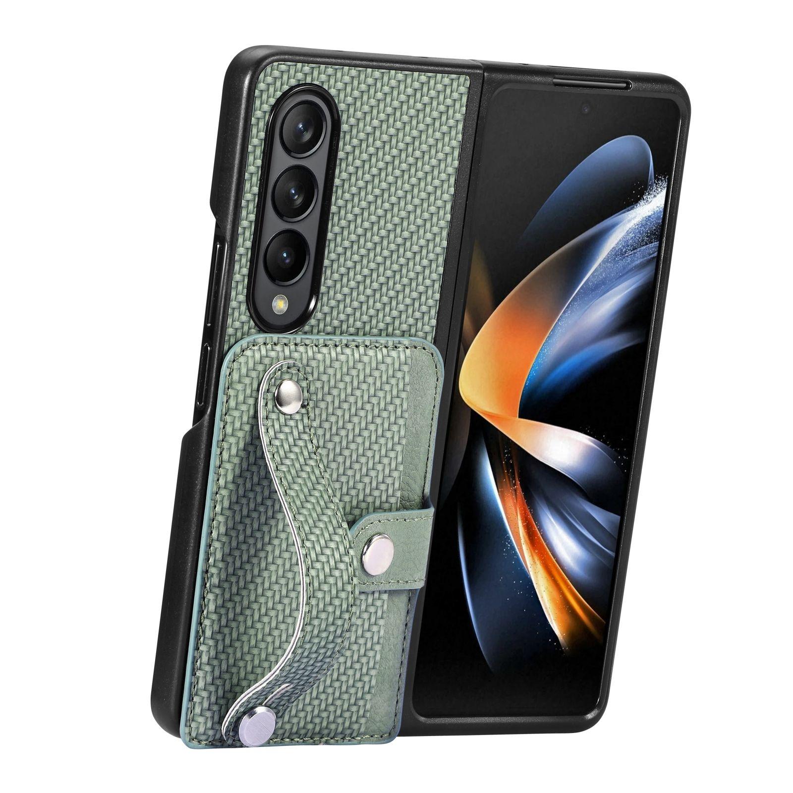 For Samsung Galaxy Z Fold4 5G Wristband Phone Case - Blue