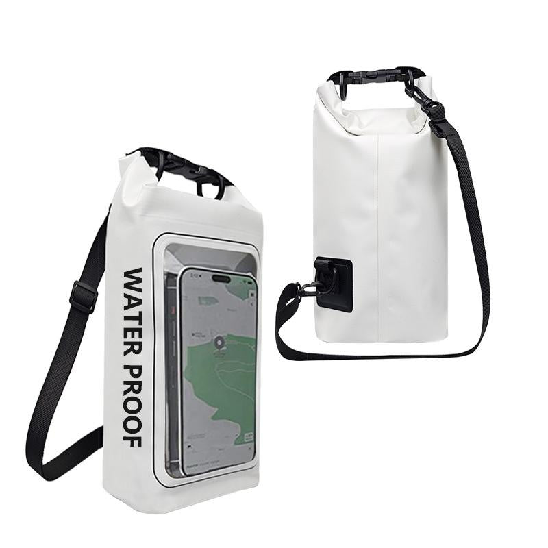 2 In 1 Waterproof Crossbody Phone Bag For Outdoor Cycling Swimming 2L Capacity - Black Green - 2L