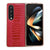 For Samsung Galaxy Z Fold4 5G Genuine Leather Nano Plating Phone Case - Red