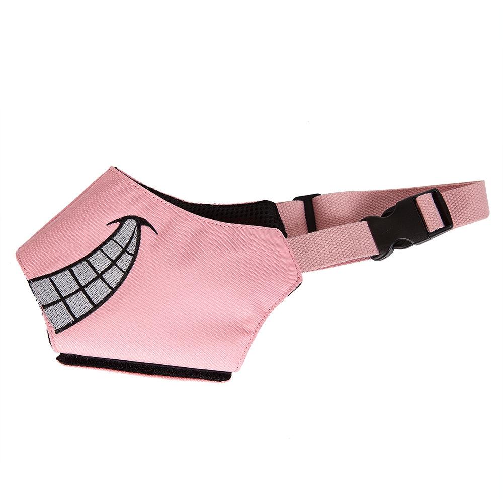 Cartoon Dog Mouth Cover Anti-Bite Nylon Dog Mask - Size L - Pink - S