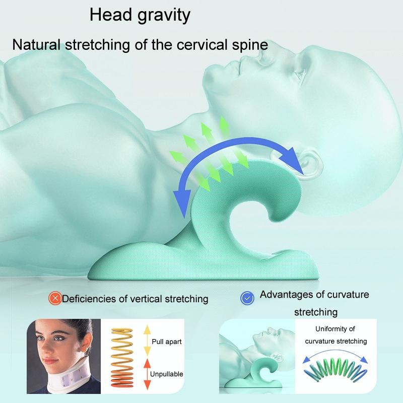 Cervical Massager C-Type Traction Support Pillow - Blue