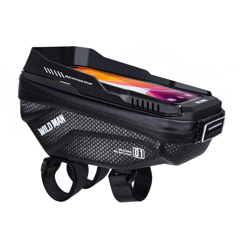 1L Hard Shell Bike Handlebar Bag With Touch Screen - Solar Pattern