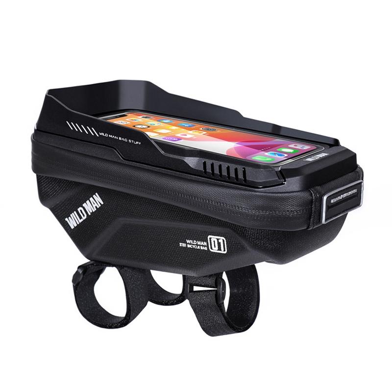 1L Hard Shell Bike Handlebar Bag With Touch Screen - Solar Pattern