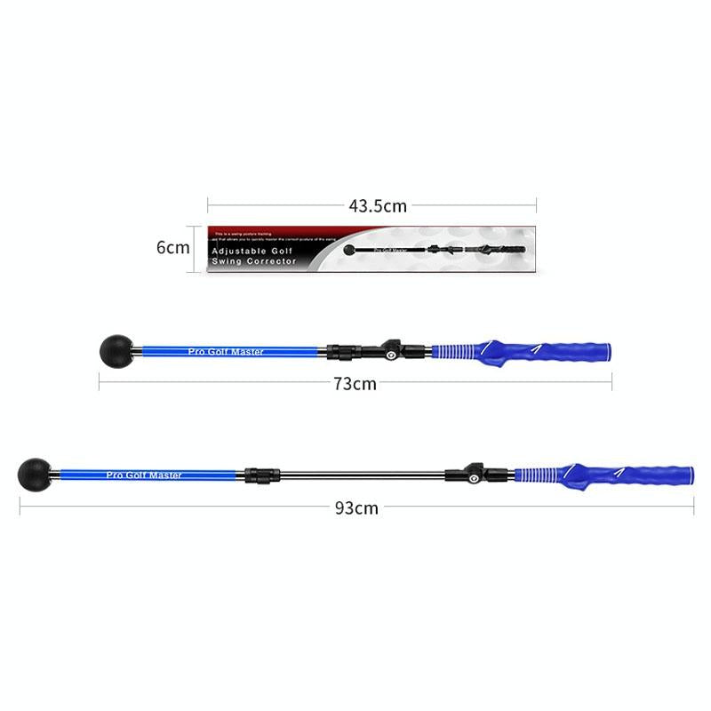 Adjustable Golf Swing Trainer for Beginners - Foldable & Corrective - Blue