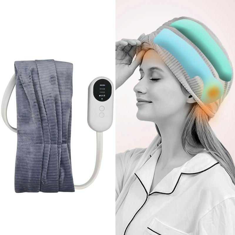 Air Wave Head Massager With Heating &amp; Airbag Compression - Grey