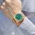 Men Quartz Watch With Diamond-Encrusted Roman Numeral Dial - Gold Shell Red Dial