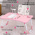 Portable Folding Desk with Fan & Lamp - Compact Design - Teenage Pink