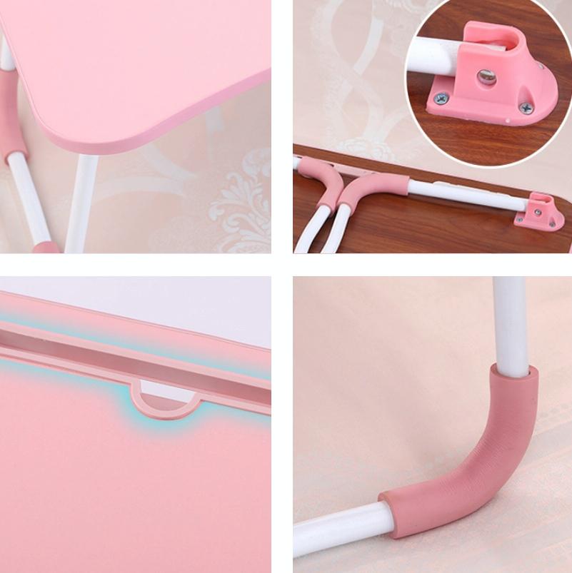 Portable Folding Desk with Fan & Lamp - Compact Design - Teenage Pink