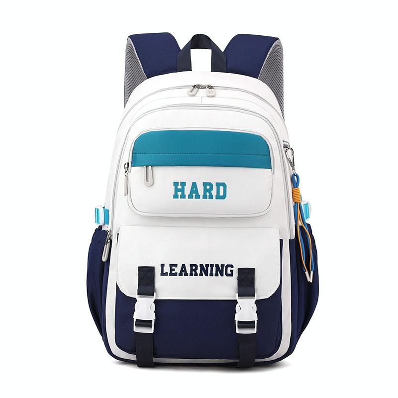 Versatile 15.6 Backpack for School &amp; Work - Casual Design - Blue And White