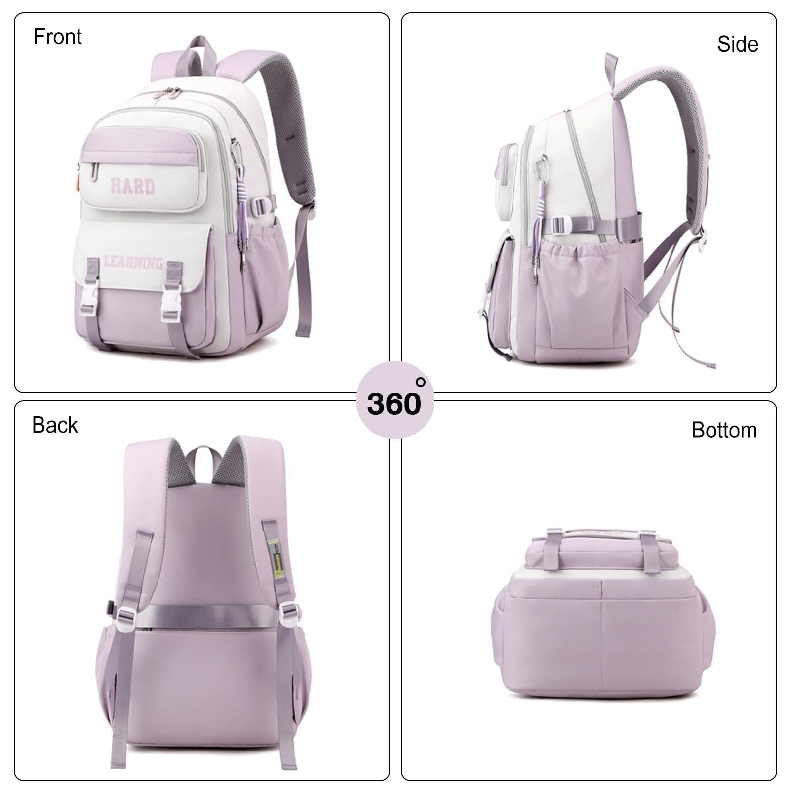 Versatile 15.6 Backpack for School & Work - Casual Design - Blue And White