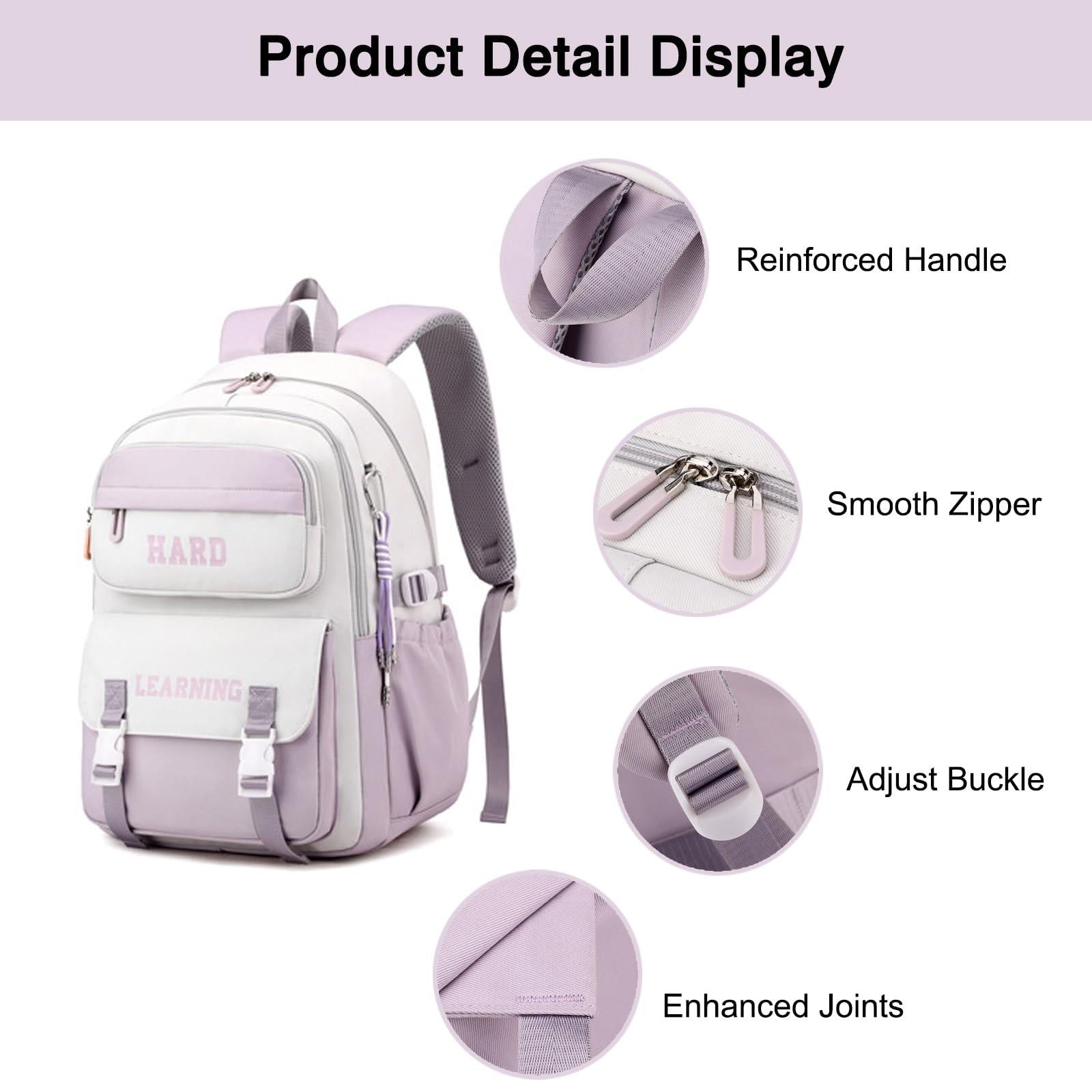 Versatile 15.6 Backpack for School & Work - Casual Design - Blue And White