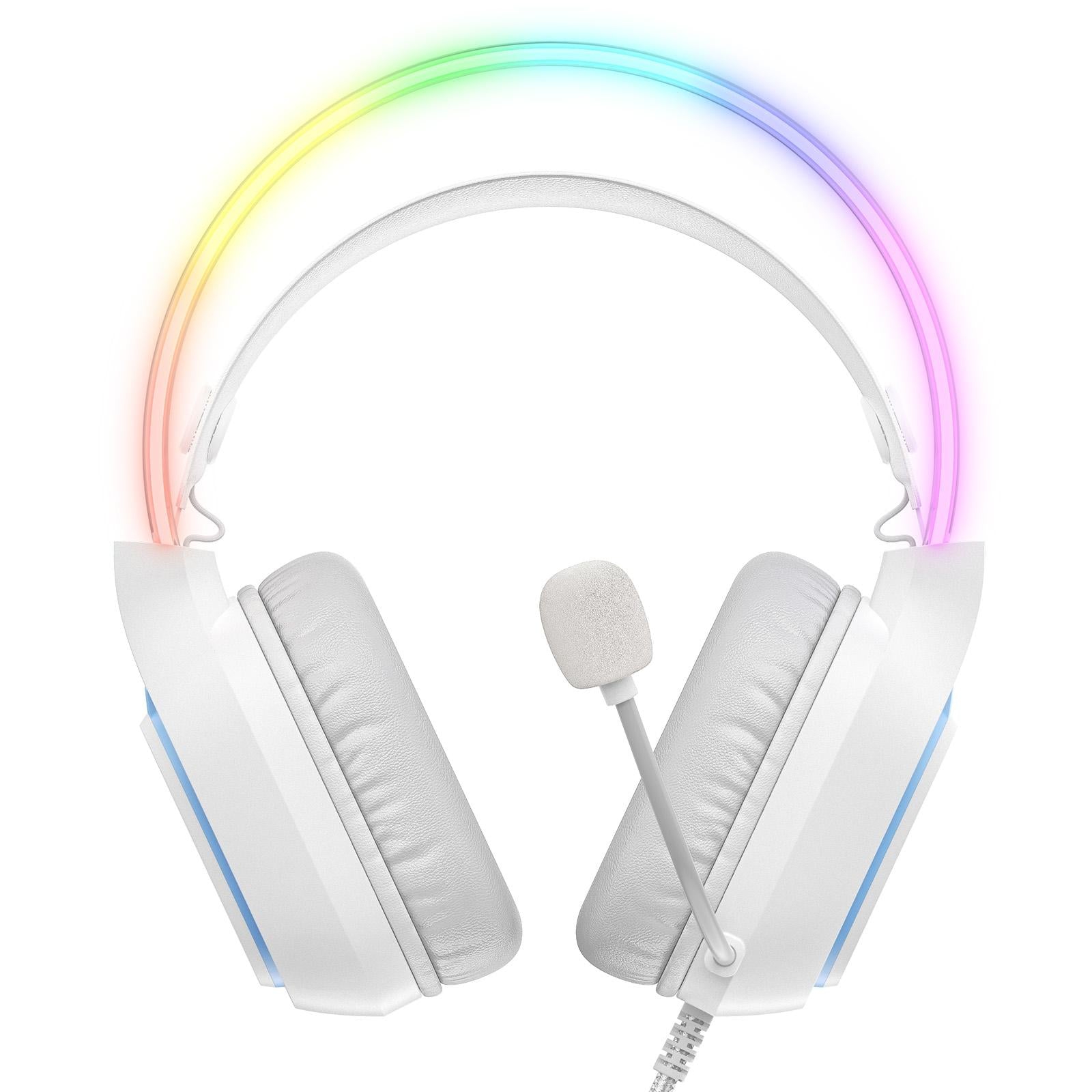 Colourful Light Gaming Headset With Mic 1.8M Cable - White