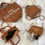 Stylish Pu Leather Crossbody Tote For Women - Small Khaki