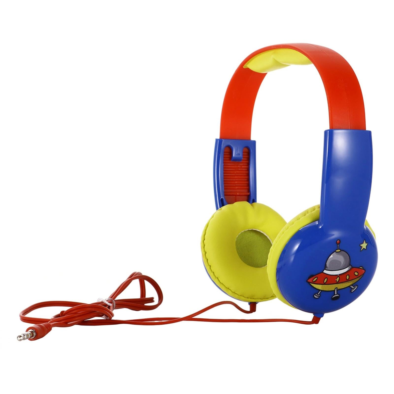 Portable Children'S Wired Headphones - Black Yellow