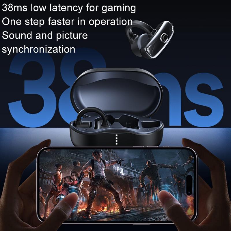 Wireless Bone Conduction Earphones - Openbuds Clip-on for Sports - White