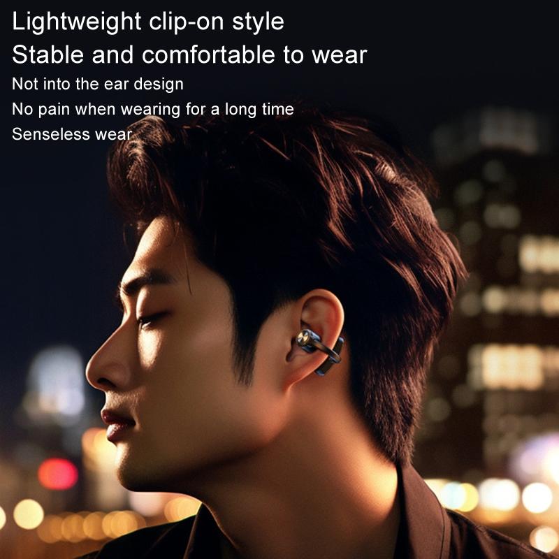 Wireless Bone Conduction Earphones - Openbuds Clip-on for Sports - White