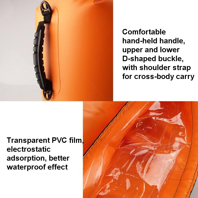 Waterproof Outdoor Rafting Backpack Inflatable Swimming Tote Bag For River Tracing And More - Yellow Black