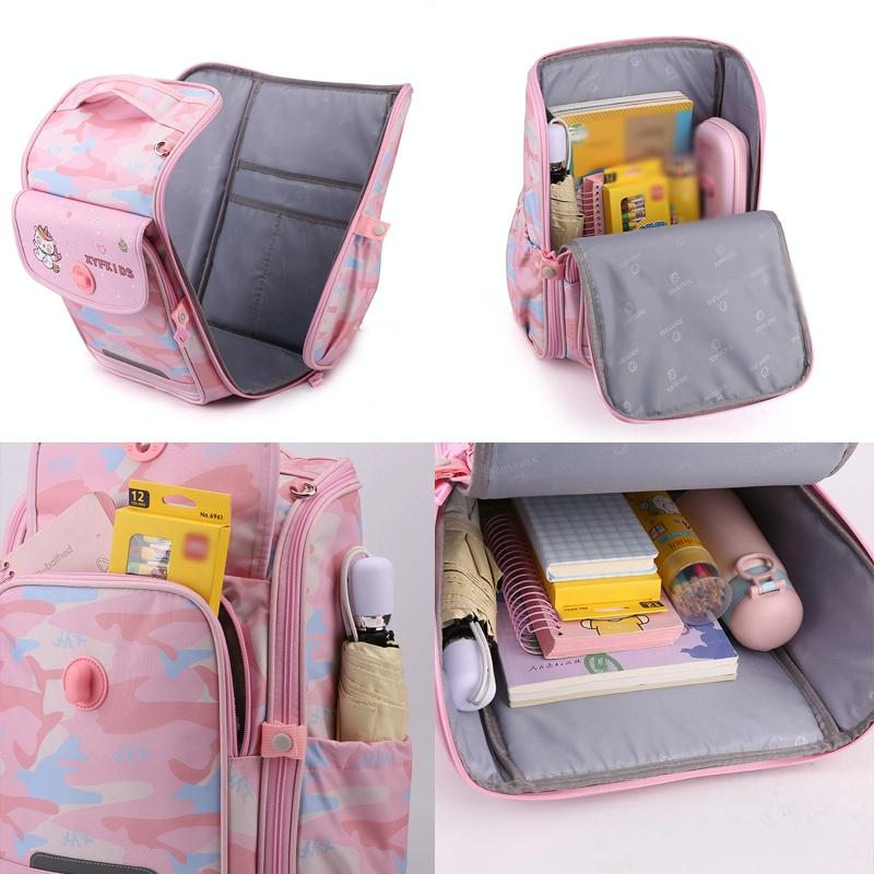 Double School Backpack for Girls - Gray Purple