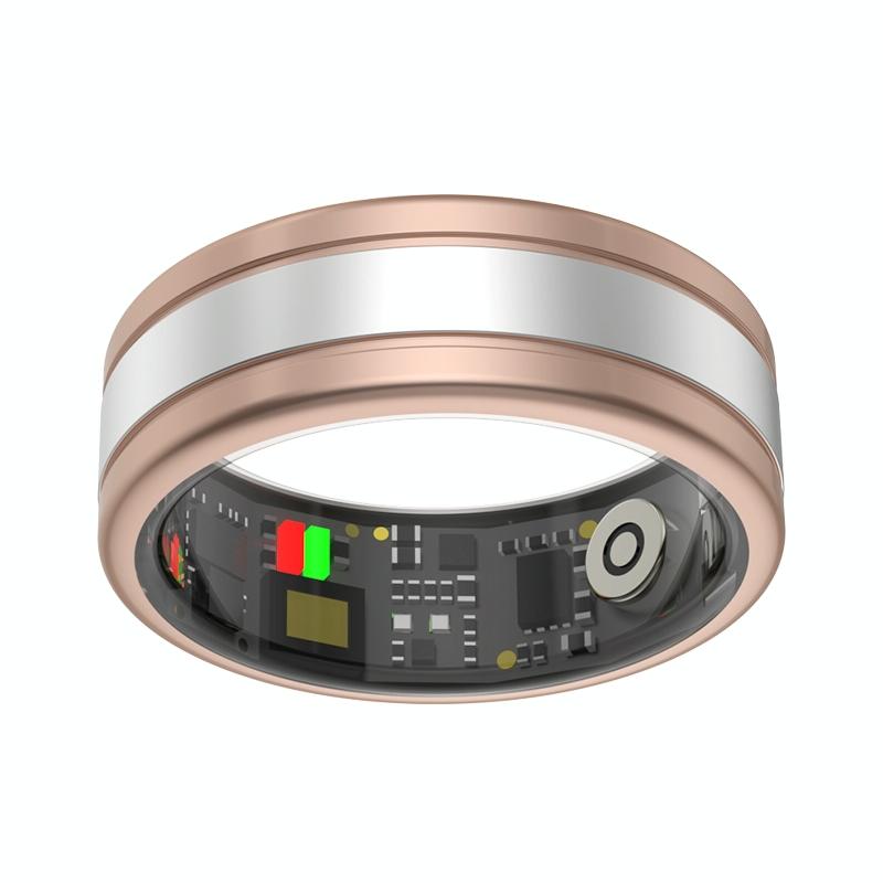 Smart Ring With Heart Rate Blood Oxygen Sleep Tracking - R18 Size 9 - Gold