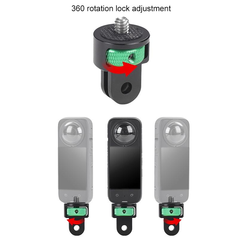 Universal 1 / 4 Inch Screw Action Camera Adapter - Adjustable - Green Black