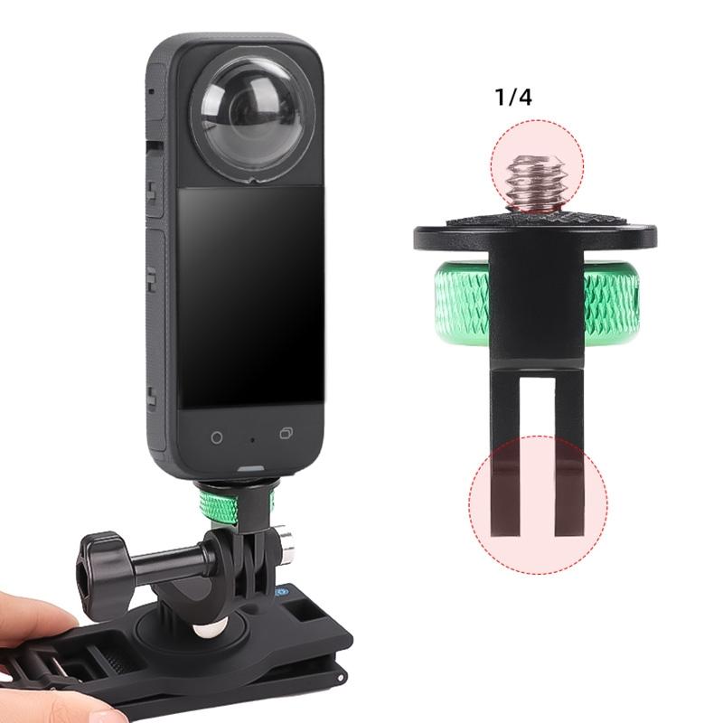 Universal 1 / 4 Inch Screw Action Camera Adapter - Adjustable - Green Black