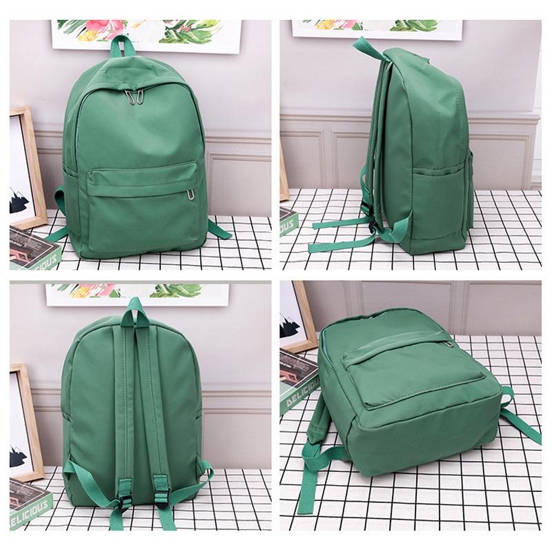 Simple Women Travel Backpack Solid Colour - Green