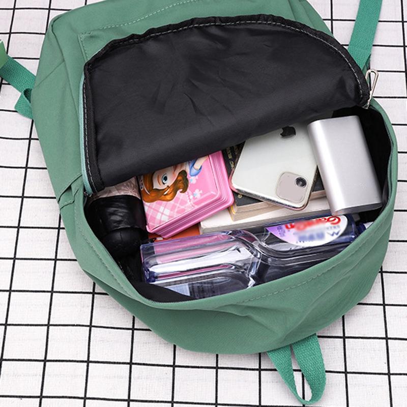 Simple Women Travel Backpack Solid Colour - Green