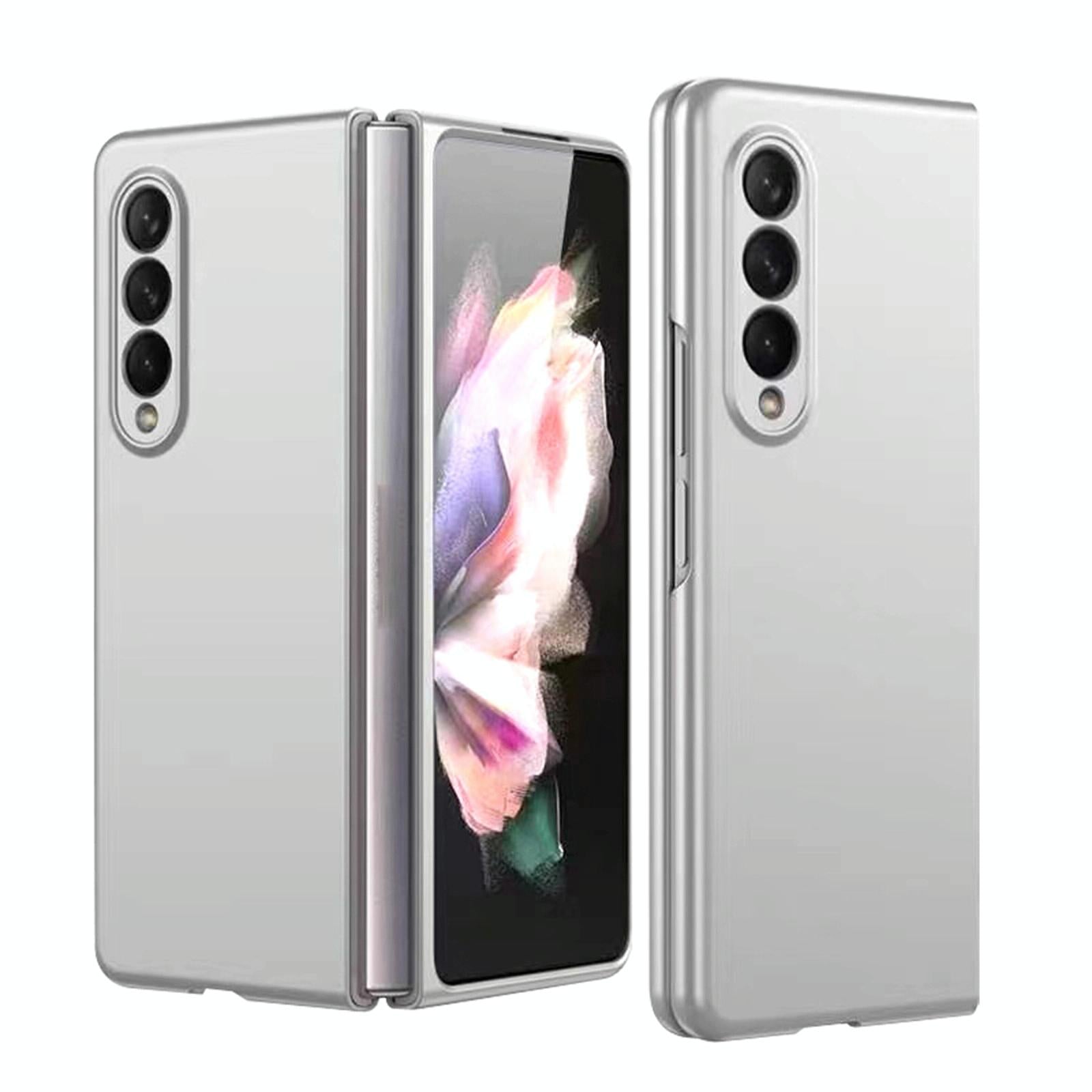 For Samsung Galaxy Z Fold4 5G Foldable Metal-Look Phone Case - Silver