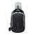 Water Repellent Multi Function Chest Bag With Usb Port Size S Gray