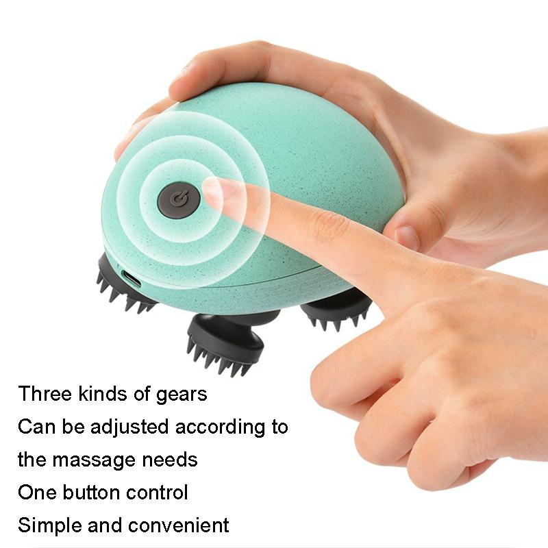 Compact Electric Head Massager Fits All Hair Types - Silver