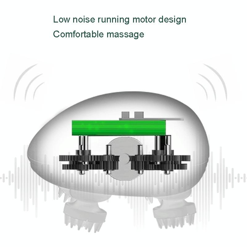 Compact Electric Head Massager Fits All Hair Types - Silver